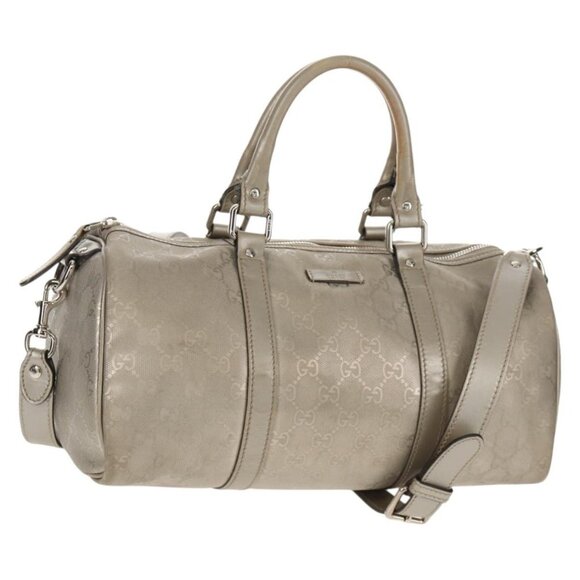 GUCCI GG Implementation Boston Bag PVC 2way Silver - Picture 1 of 16